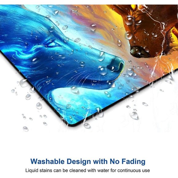 Ice and Fire Wolf Head Galaxy Mouse Pad,Gaming Non-Slip Rubber Base Mouse Pads f - Picture 5 of 6